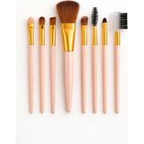 EstoreBox Busstier 8 Adet Makyaj Fırça Seti Profesyonel Fondöten Pudra Allık Far Kaş Eyeliner Fırçası Yumuşak