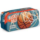 EstoreBox Coral High Nefti Turuncu Basketbol Iki Bölmeli Kalem Çantası - Erkek Çocuk