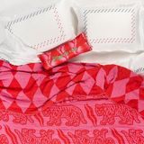 EstoreBox Costa Kırmızı - Pembe Çift Kişilik Pamuk Yatak Örtüsü - 001-Renkli - 10 x 11 cm