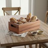 EstoreBox Deconox Akasya Ağacı Ekmeklik & Çok Amaçlı Organizer Kutu – 25X14X8 cm El Yapımı Doğal Ahşap Servis