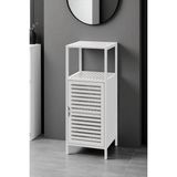 EstoreBox Digithome Bambu Beyaz Lake 1 Kapaklı 2 Raflı Banyo Düzenleyici Organizer Dik Dolap DB-0044