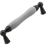 EstoreBox Domaniç Porselen Antik Nikel Kulp 128 mm Mobilya Çekmece Mutfak Dolabı Dolap Kapak Kulplar Kulb Kul