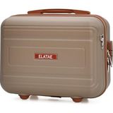 EstoreBox Elatae Kırılmaz Omuz Askılı Makyaj Çantası Şifreli El Valizi V305 Vizon Camel, V305-MAKYAJ-V305