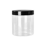 EstoreBox Elito Şeffaf Plastik Kavanozu 500 ml 20 Adet - 000-Siyah