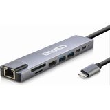 EstoreBox Enkado EKD-TP42, Type-C To To Hdmi, 2pd, 2 USB 2.0 HDMI 4K + Sd/tf, Ethernet 100MBS Multi· Hub