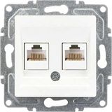EstoreBox Eqona Radius Neoline Ikili Data Prizi (2 x RJ45 CAT5E), Beyaz (Mekanizma + Tuşkapak)