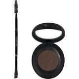EstoreBox Eyebrow Brush - Kaş Fırçası Eyebrow Powder No: 106 Deep Brown - Kaş Farı Seti