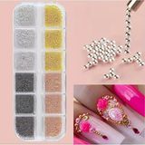 EstoreBox Fontenay 12'li Havyar Tırnak Taş Süsleme Nail Boncukları 4 Renk Renkli