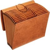 EstoreBox Globe Weis/pendaflex Kapaklı Ağır Hizmet Genişleyen Dosya, 12 Aylık Cep, 1/3 Kesilmiş Tab, Kahveren