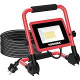 EstoreBox Hychika LED Şantiye Projektörü, 30 W Spot, Taşınabilir Çalışma Lambası, 3000 Lm, 6500 K, Soğuk Beya