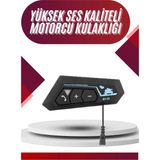 EstoreBox Intercom Bluetooth Kask Kulaklık Motosiklet Kulaklık 5.0 Bluetooth - 00-Siyah - Beyaz