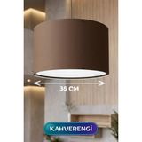 EstoreBox Kahverengi Kumaş Başlıklı Sarkıt Avize 35 cm