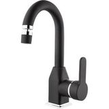 EstoreBox Kare Stil Mix Siyah Lavabo Bataryası Mat Siyah Lavabo Bataryası Aç Kapa