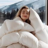 EstoreBox Kaz Tüyü Kuş Tüyü Yorgan Kraliçe Boy - 900+ Dolgu Gücü Orta Sıcaklık Tüm Mevsim Için Yorgan Ekleme - 001-Renkli - 10 x 11 cm