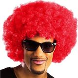 EstoreBox Kırmızı Renk Kıvırcık Afro Bonus Peruk