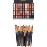 EstoreBox Make Up 54'lü Göz Farı Paleti+Izla 20'li Profesyonel Yumuşak Makyaj Fırça Seti Siyah Renk Pastel - Standart