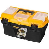 EstoreBox Mano Blo/17 Raflı Organizerli Plastik Kilitli Takım Çantası, Polipropilen, Siyah/sarı, 17 ’’
