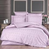EstoreBox Maxstyle Jakarlı Saten Elsa Gül Kurusu Double Nevresim Takımı - 001-Renkli