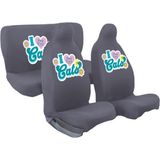 EstoreBox Mirsepet Tasarım Logo Oto Koltuk Kılıfı Chery Kimo I Love Cats Baskılı Penye Kumaş
