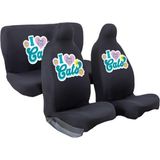 EstoreBox Mirsepet Tasarım Logo Oto Koltuk Kılıfı Honda Civic I Love Cats Baskılı Penye Kumaş