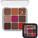 EstoreBox Mov 9’lu Glitter Göz Farı Paleti – Işıltılı Yoğun Pigmentli Göz Makyajı Paleti, Uzun Süre Kalıcı - Standart