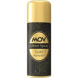 EstoreBox Mov Glitter Body & Hair Spray – Gold 90 ml | Saç Cilt Için Altın Simli Işıltı Spreyi | Festival,