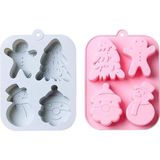 EstoreBox Noel Yılbaşı Çam Ağacı Kardan Adam Gingerman Temalı Kek Çikolata Kalıbı - Altın
