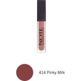 EstoreBox Note Cosmetique Mattemoist Lipgloss 414 Pinky Milk Yarı Mat Saten Bitişli Likit Ruj - Kahverengi