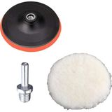 EstoreBox Pasta Cila Polisaj Parlatma Yünü Pedi Keçesi SÜNGERI+115 mm Cırt Taban+Matkap Aparatı (3'lü Set)