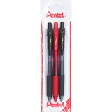 EstoreBox Pentel Energel 0.7 mm Likit Roller Kalem 2xsiyah/1xkırmızı 3'lü Set