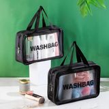 EstoreBox Porsima 3142 Şeffaf Seyahat Makyaj Çantası Su Geçirmez Organizer Washbag 20X30 cm