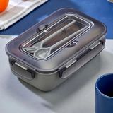EstoreBox Promosyonca Beslenme Kutusu, 2 Bölmeli Lunch Box, Kaşık Çatal Dahil, Bpa Free, Kilitlenebilir Ka