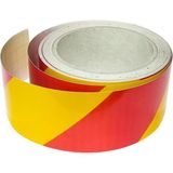 EstoreBox Reflektörlü Yapışkanlı Parlayan Fosfor Sarı Kırmızı Reflektif Düz Şerit Bant 5 cm 10 mt Ika