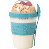 EstoreBox Renkli Take And Go Kaşıklı Hazneli Meyveli Yoğurt Kabı Piknik Iş Atıştırmalık Diyet Müsli Granola S