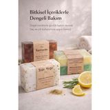 EstoreBox Saç Saç Derisi Bakımı Için Onarıcı Doğal Sabun Seti, Kepek Karşıtı, Sidr Kantaron Biberiye Limon