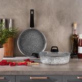 EstoreBox Schäfer Eternal Basık Tencere 26CM+TAVA 26CM-2 Li Set-Gri