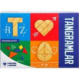 EstoreBox Şekiller Ahşap Tangram Seti (Dört Şekil)