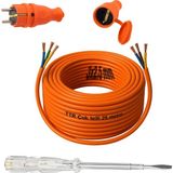 EstoreBox Seyyar 25 Metre Uzatma Kablosu Ttr Cca Telli 3x2.5 mm Elektrik Kablo Kalem Dişi Erkek Fiş