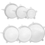 EstoreBox Silikon Streç Kapak Seti, Gıda Saklama Kabı Kapağı, Plastik, Çok Renkli, 6'lı Set, Elde Yıkanabilir