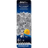 EstoreBox Staedtler 100 G6 Mars Lumograph Kursun Kalem 6'lı Metal Kutuda 8b, 7b, 6b, 4b, 2b, Hb