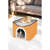 EstoreBox Tineke Sevimli Katlanır Taşınabilir Çok Fonksiyonlu Kapalı Evi Yatağı Turuncu - 2328M - 1 x 32 x 27 cm
