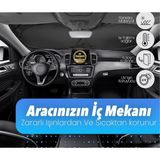 EstoreBox Trakmats Ford Focus 1 1998-2004 Için Oto Ön Cam Güneşlik, Katlanabilir Milfonlu, Uv Koruma,