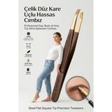 EstoreBox Transformacion Çelik Düz Kare Uçlu Hassas Cımbız - 9 cm Profesyonel Kaş, Bıyık Ince Tüy Alma Epi - Standart