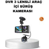 EstoreBox Üç Kameralı Araç Içi Kayıt Sistemi Full Hd Gece Görüşlü ve G-Sensör Destekli - Adaçayı Yeşili