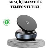 EstoreBox Vakumlu Vantuzlu Mıknatıslı Telefon Tutucu 360 Derece Döner - 000-Siyah
