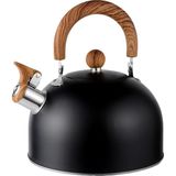 EstoreBox Valkyrie 3l Düdüklü Kettle Su Isıtıcı Çaydanlık Paslanmaz Çelik Yüksek Islıklı Siyah