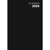 EstoreBox Veckodagbok 2024: Agenda Veckovis 1 Vecka På 2 Sidor - Litet A5-Format - Svart - Horisontell Presen