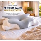 EstoreBox Visco Planet Ortopedik Visco Boyun Yastığı Memory Foam Boyun Destekli Ergonomik Uyku Yastığı 62X42X - 001-Renkli - 10 x 11 cm