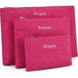 EstoreBox Wingsky 3 Paket Makyaj Çantası Seti, Çanta Için Kozmetik Torbalar, Kadınlar Için Taşınabilir Şık