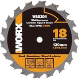 EstoreBox Worx WA8304 120X9,5MM Metal, Ahşap, Pvc, Alüminyum Kesme, Elmas Daire Testere Bıçağı